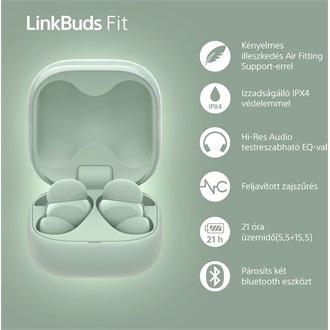 Sony WF-LS910N Linkbuds Fit zajszürős True Wireless Bluetooth zöld fülhallgató