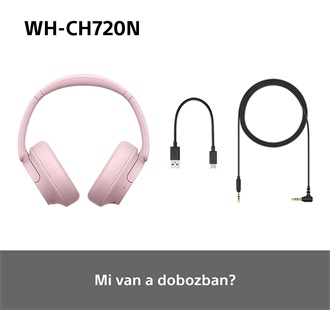 Sony WHCH720NP Bluetooth zajszűrős rózsaszín fejhallgató