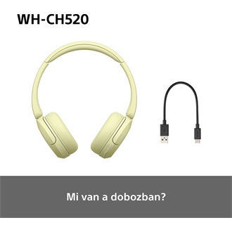 Sony WH-CH520 Bluetooth sárga fejhallgató