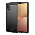Sony Xperia 10 VI 5G Gigapack Szilikon telefonvédő ütésállóság, karbon minta, FEKETE