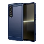 Sony Xperia 1 VI 5G Gigapack Szilikon telefonvédő ütésállóság, karbon minta, SÖTÉTKÉK