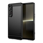 Sony Xperia 1 VI 5G MOFI szilikon telefonvédő ütésállóság, karbon minta, FEKETE