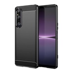 Sony Xperia 1 V Gigapack szilikon telefonvédő ütésállóság, karbon minta, FEKETE