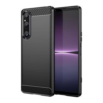 Sony Xperia 1 V Gigapack szilikon telefonvédő ütésállóság, karbon minta, FEKETE