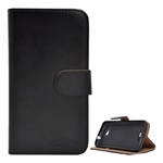 Sony Xperia E4g Gigapack tok álló, bőr hatású FLIP, prémium, FEKETE