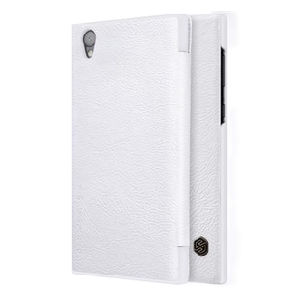 Sony Xperia L1 NILLKIN QIN tok álló, bőr hatású FLIP, kártyazseb, FEHÉR