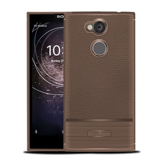 Sony Xperia L2 Gigapack szilikon telefonvédő ütésállóság, szálcsiszolt, BARNA