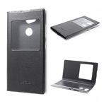 Sony Xperia L2 Gigapack tok álló, bőr hatású FLIP, ablakos, FEKETE