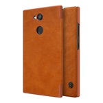 Sony Xperia L2 NILLKIN QIN tok álló, bőr hatású FLIP, kártyazseb, BARNA