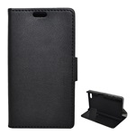 Sony Xperia Z5 Compact Gigapack tok álló, bőr hatású FLIP, prémium, FEKETE