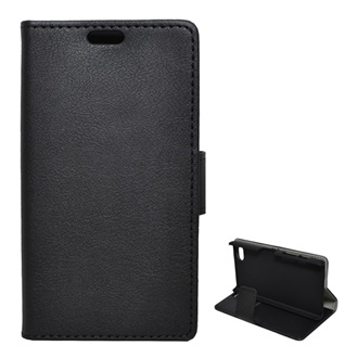 Sony Xperia Z5 Compact Gigapack tok álló, bőr hatású FLIP, prémium, FEKETE