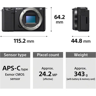 Sony ZV-E10 váz digitális fényképezőgép fekete + PZ 16-50mm f/3.5-5.6 II objektív KIT