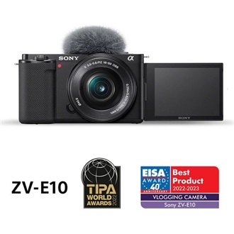 Sony ZV-E10 váz digitális fényképezőgép fekete + PZ 16-50mm f/3.5-5.6 II objektív KIT