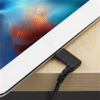StarTech Lightning -> USB-A 2.0 M/M adatkábel 2m fekete 90°/egyenes
