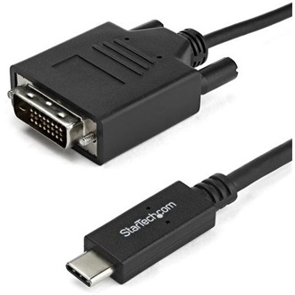 StarTech USB-C / Thunderbolt -> DVI-D M/M video kábel 2m fekete