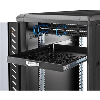 StarTech 2 in 1 1U rack polc fekete