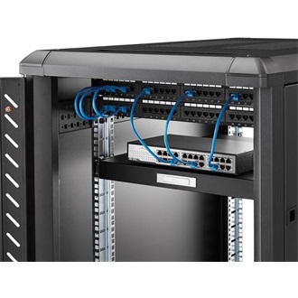 StarTech 2 in 1 1U rack polc fekete