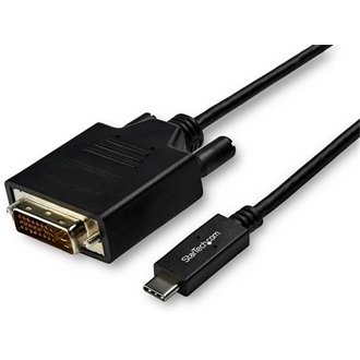 StarTech USB-C / Thunderbolt -> DVI-D M/M video kábel 3m fekete DP Alt Mode, HBR2