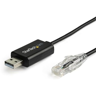 StarTech USB-A 2.0 -> RJ45 M/M konzol kábel 1.8m fekete