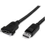 StarTech DisplayPort 1.2 -> DisplayPort 1.2 M/F video kábel 1m fekete Panel Mount