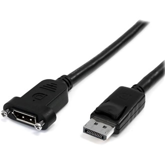 StarTech DisplayPort 1.2 -> DisplayPort 1.2 M/F video kábel 1m fekete Panel Mount