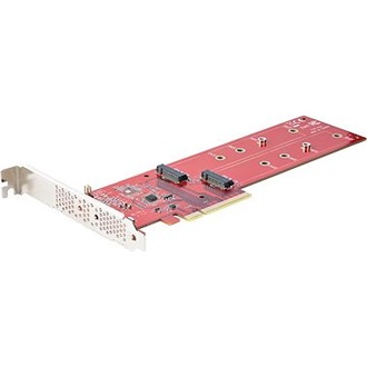 StarTech DUAL-M2-PCIE-CARD-B 2-port M.2 NVME PCIe x8 bővítőkártya szürke-piros