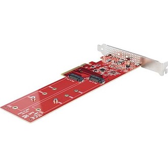 StarTech DUAL-M2-PCIE-CARD-B 2-port M.2 NVME PCIe x8 bővítőkártya szürke-piros