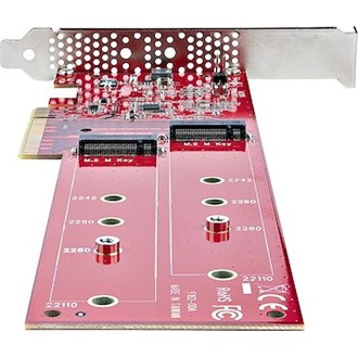 StarTech DUAL-M2-PCIE-CARD-B 2-port M.2 NVME PCIe x8 bővítőkártya szürke-piros