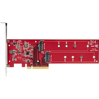 StarTech DUAL-M2-PCIE-CARD-B 2-port M.2 NVME PCIe x8 bővítőkártya szürke-piros