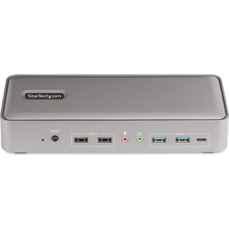 StarTech Dual-Laptop KVM Dual Monitor Docking Station 10-port 135W USB-C dokkoló ezüst