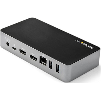 StarTech Dual Monitor Docking Station 8-port 65W USB-C dokkoló fekete-ezüst