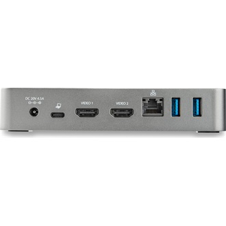 StarTech Dual Monitor Docking Station 8-port 65W USB-C dokkoló fekete-ezüst