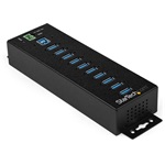StarTech HB30A10AME Industrial 10-portos USB3.0 hub fekete