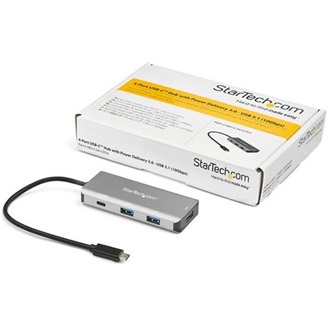 StarTech HB31C3A1CPD3 4-portos USB3.2 Gen 2×1 A USB3.2 Gen 2×1 C hub szürke PD3.0