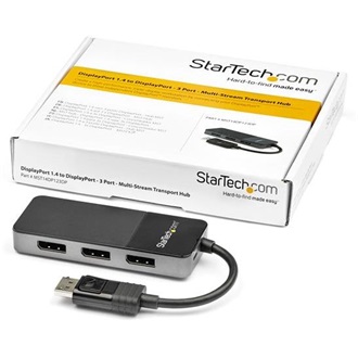 StarTech MST14DP123DP 1.4 3-portos DisplayPort video splitter fekete