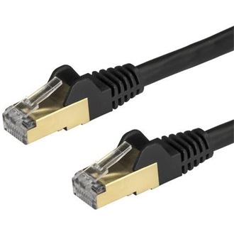 StarTech RJ45 CAT6A 10Gb STP -> RJ45 CAT6A 10Gb STP M/M adatkábel 0.5m fekete