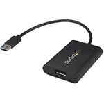 StarTech USB-A 3.0 -> Displayport M/F adapter 0.2m fekete