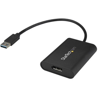 StarTech USB-A 3.0 -> Displayport M/F adapter 0.2m fekete