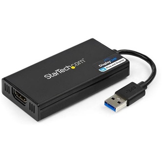 StarTech USB-A 3.0 -> HDMI M/F adapter 0.2m fekete 4k