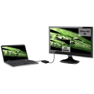 StarTech USB-A 3.0 -> HDMI M/F adapter 0.2m fekete 4k