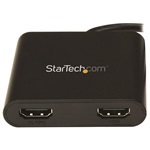 StarTech USB-A 3.0 -> 2db HDMI 1.4 M/F adapter 0.15m fekete