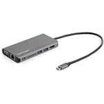 StarTech USB-C / Thunderbolt -> HDMI 1.4 3db USB-A 3.0 Gigabit LAN VGA M/F adapter 0.25m szürke