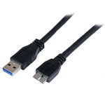 StarTech USB-A 3.0 -> USB-B 3.0 micro M/M adatkábel 1m fekete
