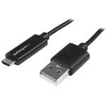 StarTech USB-A 2.0 -> USB-B 2.0 micro M/M adatkábel 1m fekete töltésvisszajelző LED