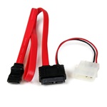 StarTech SATA 3 Molex Power 4pin -> Slimline SATA F/F adatkábel 0.5m piros