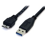 StarTech USB-A 3.0 -> USB-B 3.0 micro M/M adatkábel 0.5m fekete slim