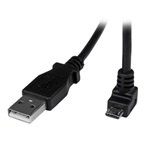 StarTech USB-A 2.0 -> USB-B 2.0 mini M/M adatkábel fekete egyenes/90° le