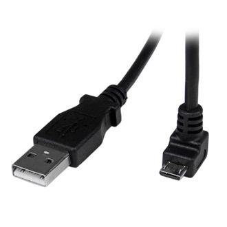 StarTech USB-A 2.0 -> USB-B 2.0 mini M/M adatkábel fekete egyenes/90° le