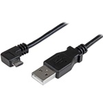 StarTech USB-A 2.0 -> USB-B 2.0 micro M/M adatkábel 1m fekete egyenes/90° jobb, 30/24 AWG
