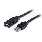 StarTech USB-A 2.0 -> USB-A 2.0 M/F adatkábel hosszabbító 5m fekete